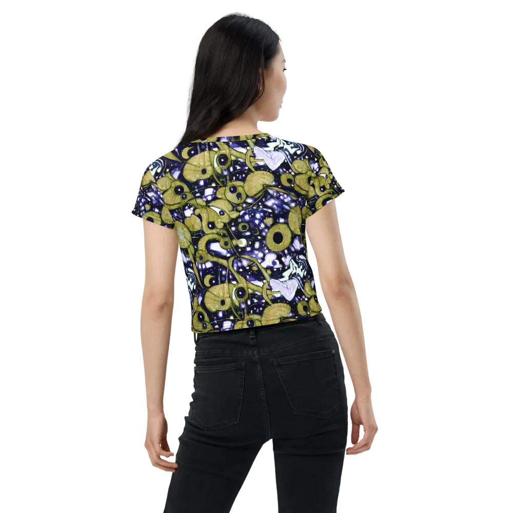 Olive Afterglow on Crop Tee — Back