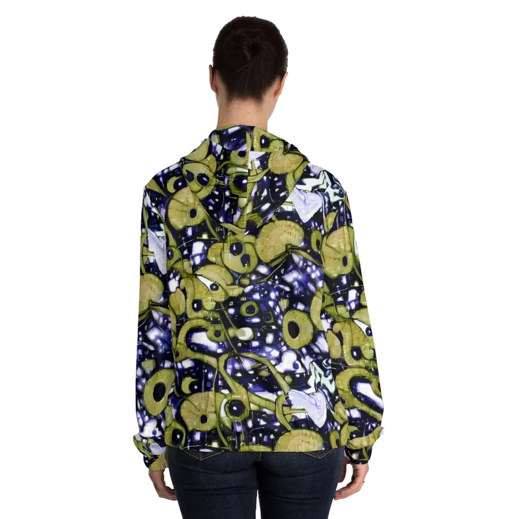 Olive Afterglow on Women's Full-Zip Hoodie — Back On Person