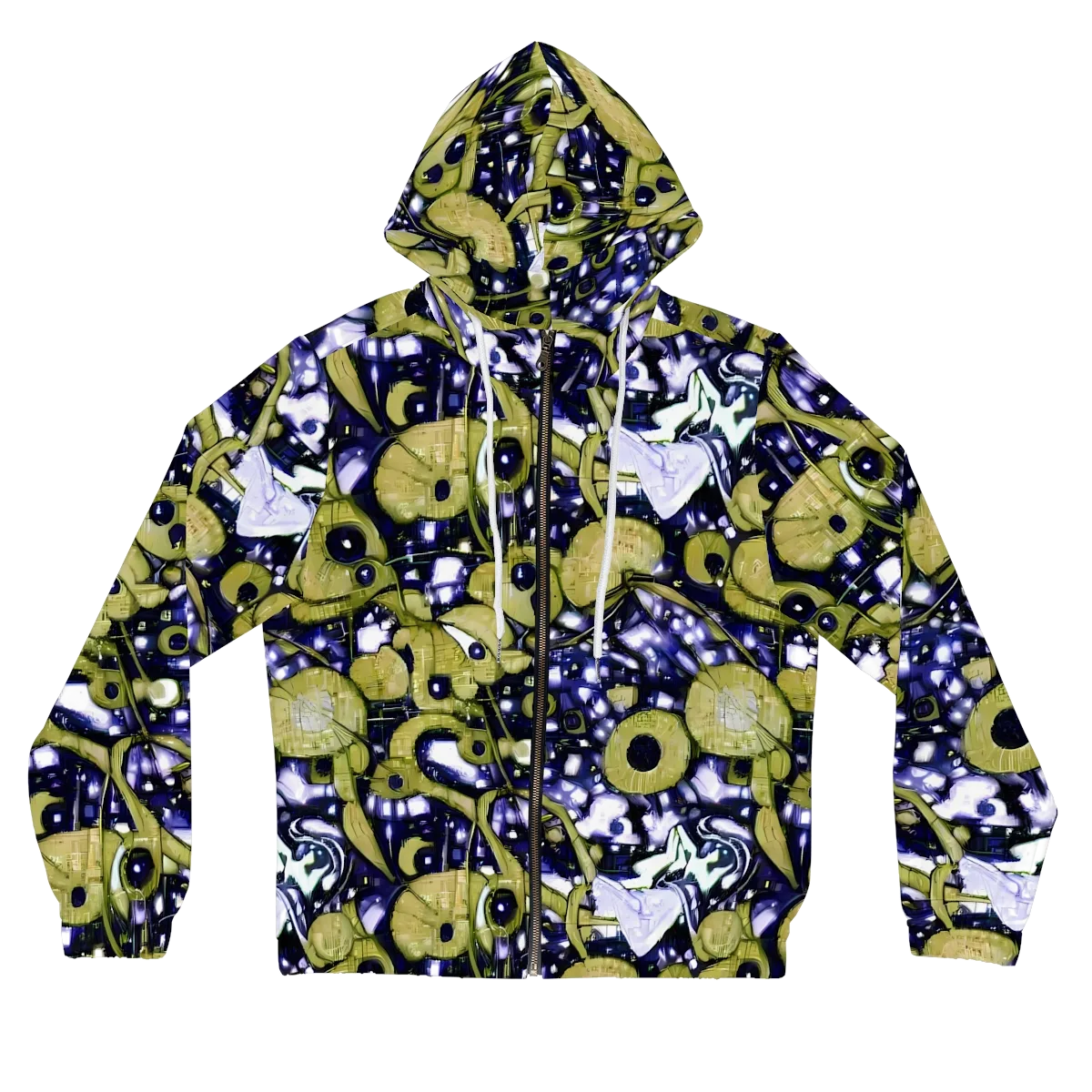 Olive Afterglow on Women's Full-Zip Hoodie — Front
