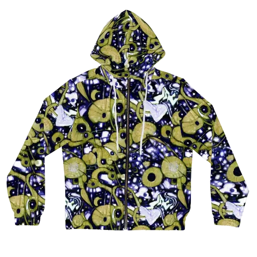 Olive Afterglow on a Women's Full-Zip Hoodie