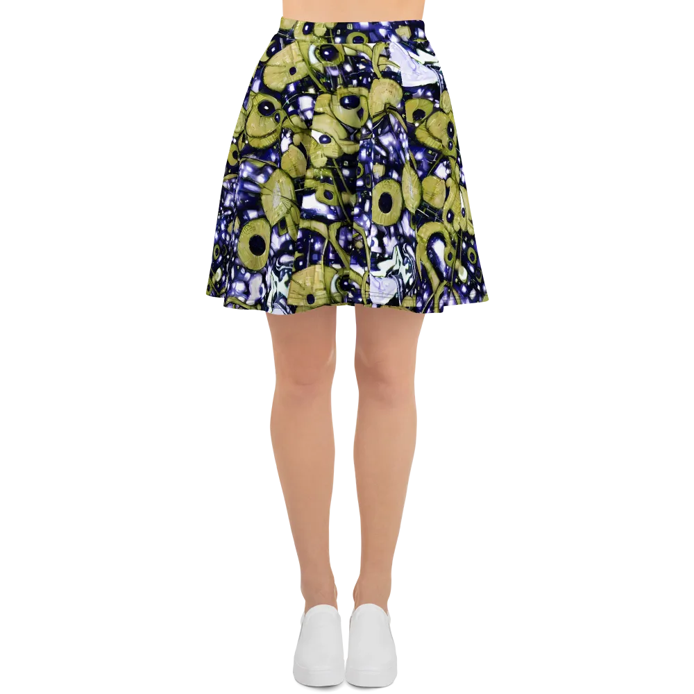 Olive Afterglow on Skater Skirt — Front