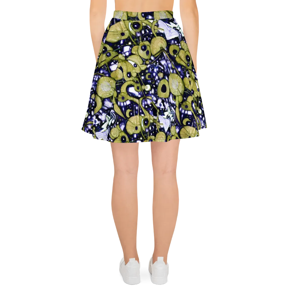 Olive Afterglow on Skater Skirt — Back