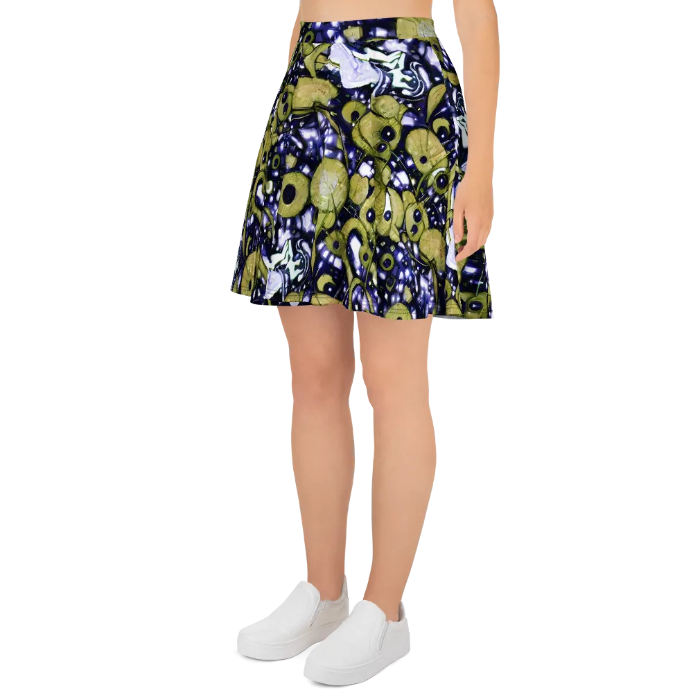 Olive Afterglow on Skater Skirt — Left