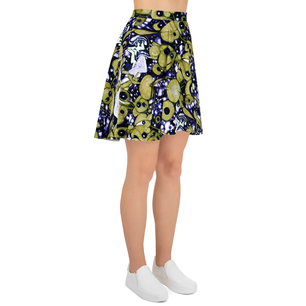 Olive Afterglow on Skater Skirt — Right