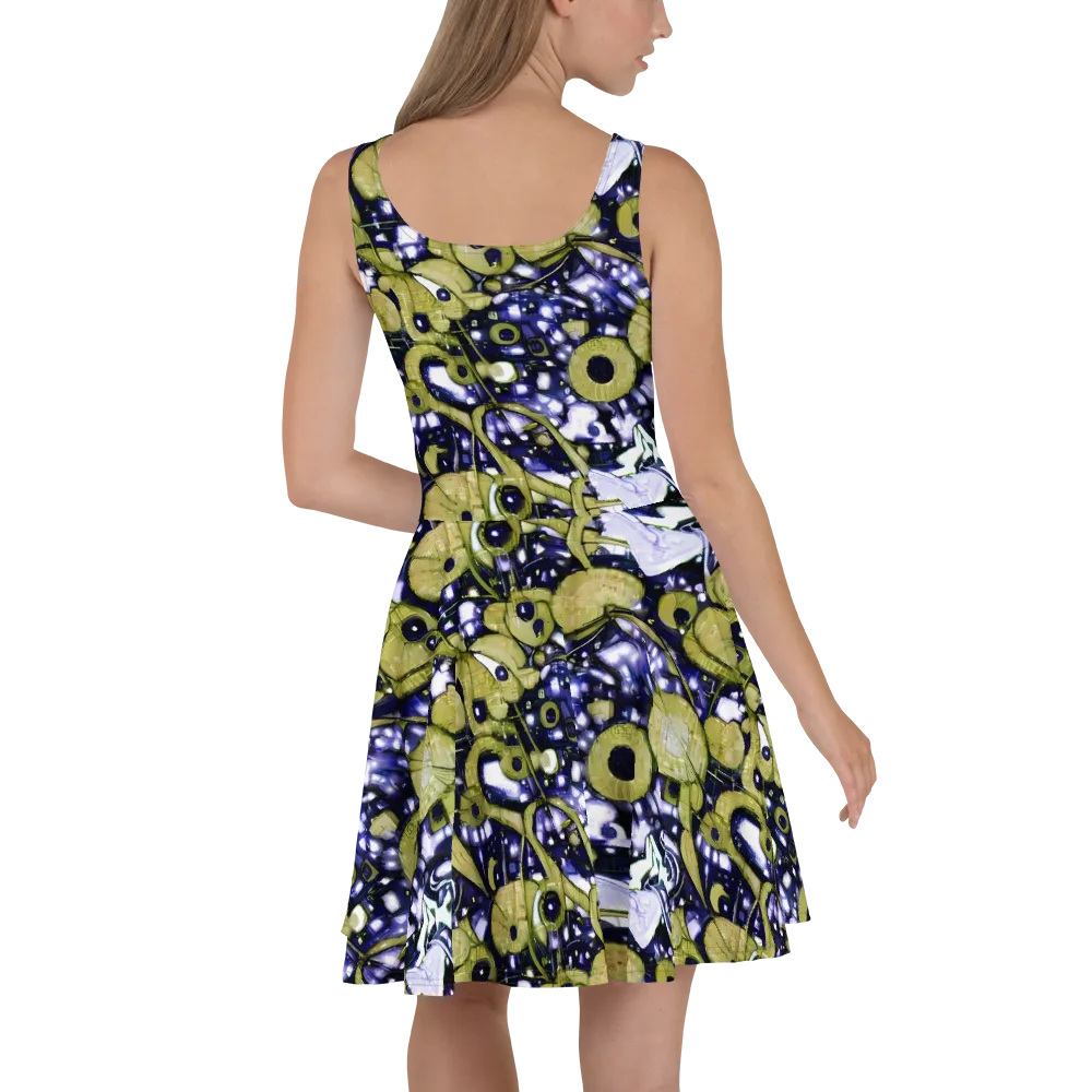 Olive Afterglow on Skater Dress — Back