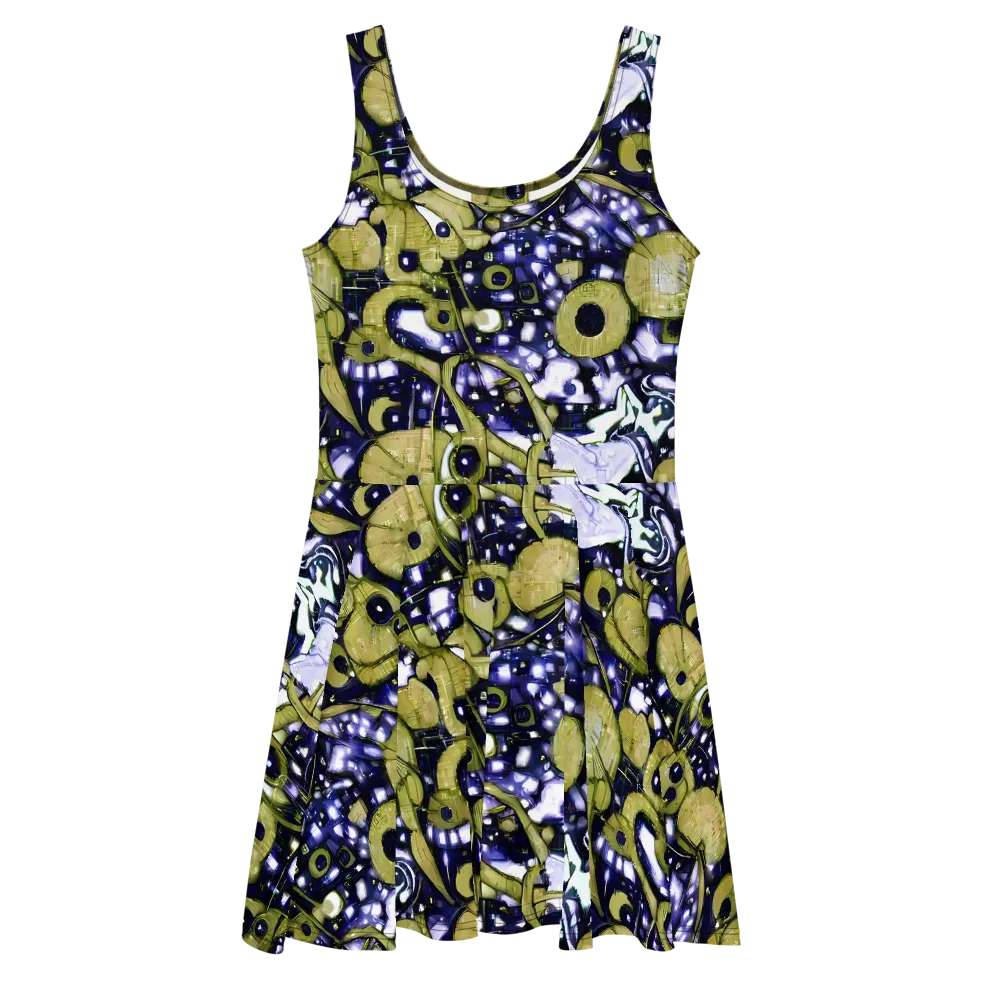 Olive Afterglow on Skater Dress — Front