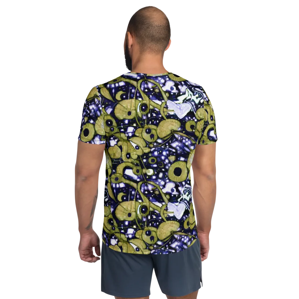 Olive Afterglow on Men's Athletic T-Shirt — Back