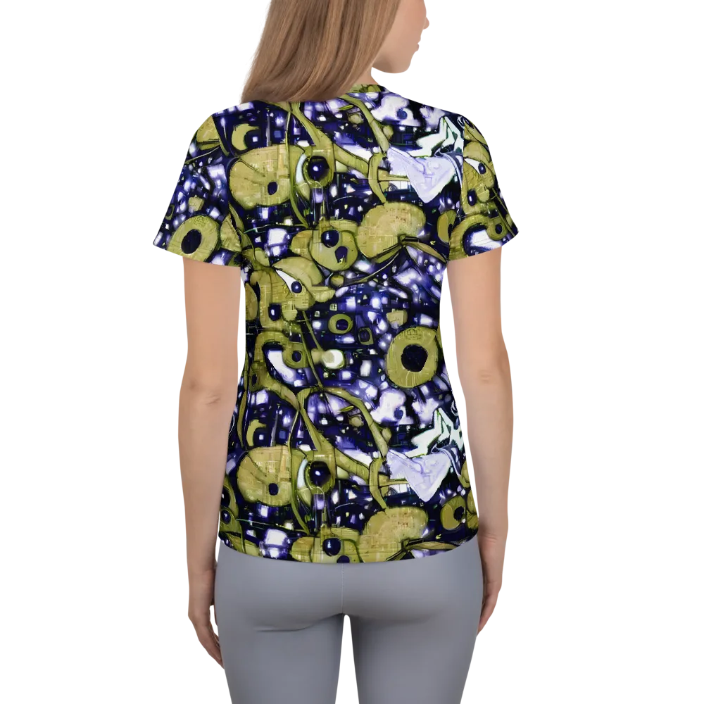 Olive Afterglow on Women's Athletic T-Shirt — Back