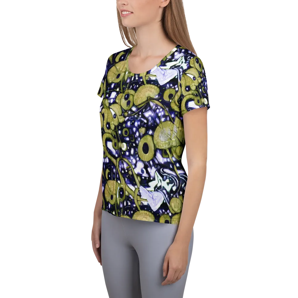 Olive Afterglow on Women's Athletic T-Shirt — Left
