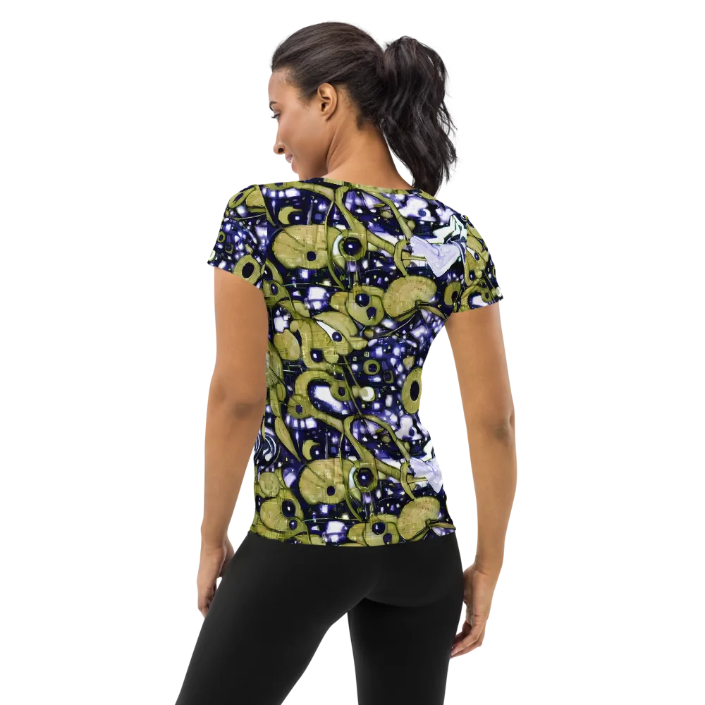 Olive Afterglow on Women's Athletic T-Shirt — Back