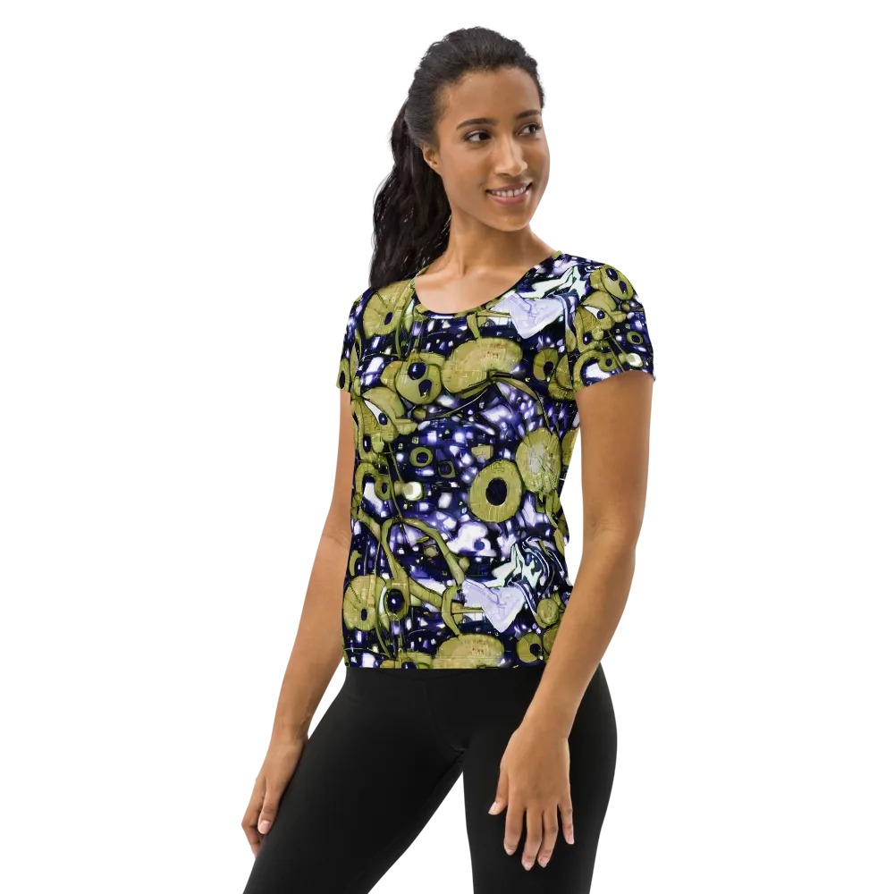 Olive Afterglow on Women's Athletic T-Shirt — Left