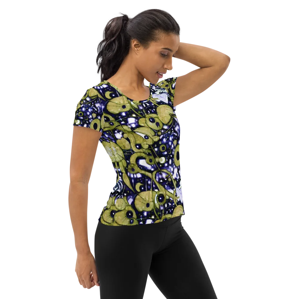 Olive Afterglow on Women's Athletic T-Shirt — Right