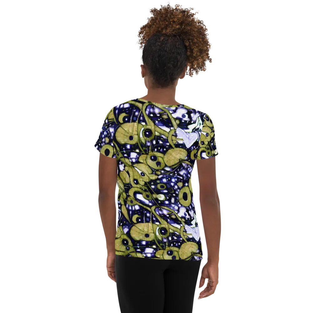 Olive Afterglow on Women's Athletic T-Shirt — Back