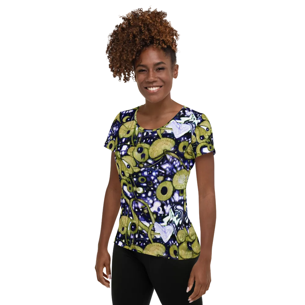 Olive Afterglow on Women's Athletic T-Shirt — Left