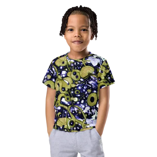Olive Afterglow on a Kids Crew Neck T-Shirt