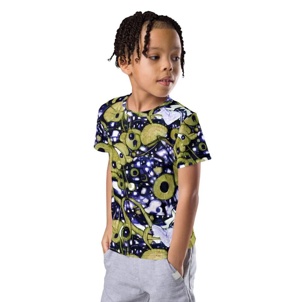 Olive Afterglow on Kids Crew Neck T-Shirt — Left Front