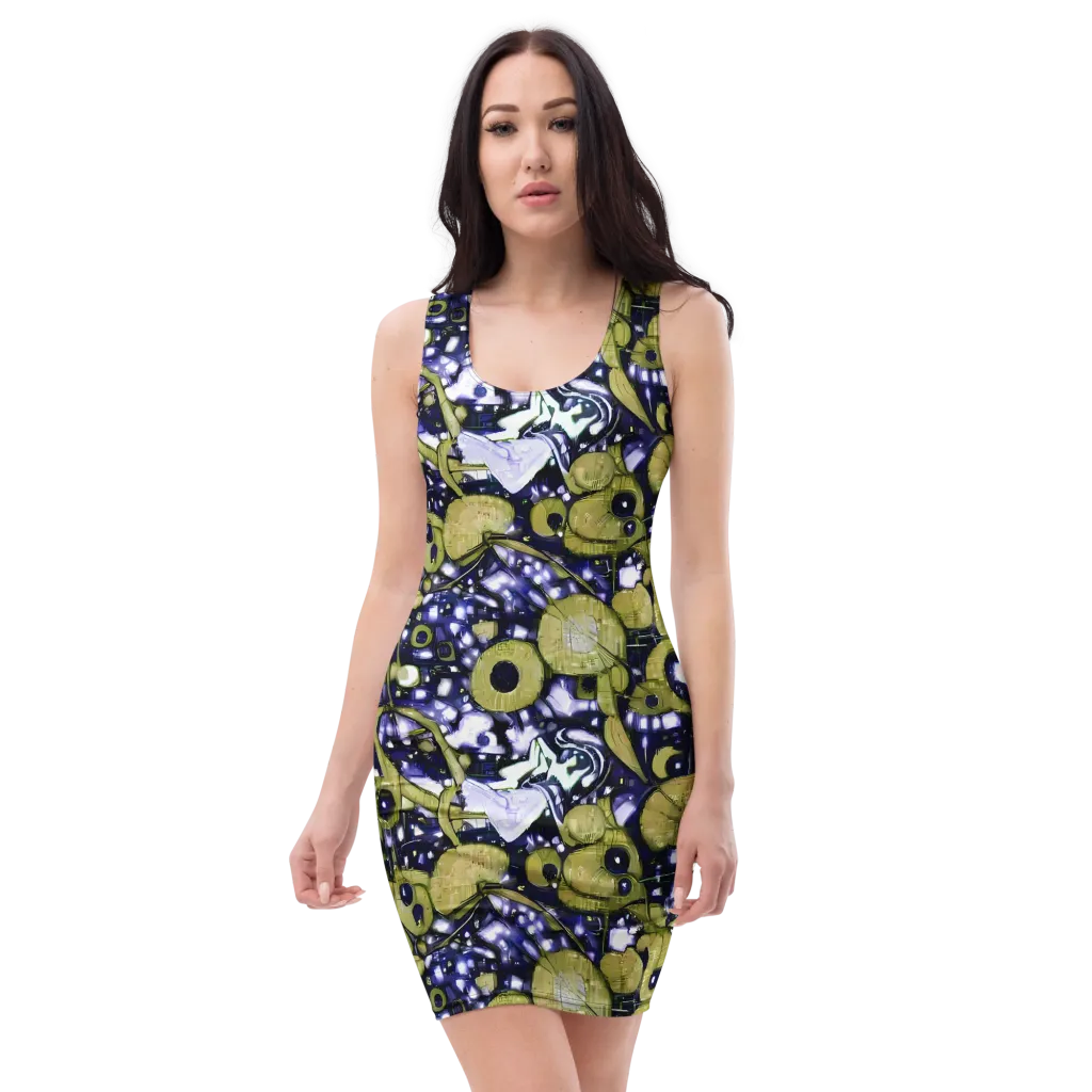 Olive Afterglow on Bodycon Dress — Front