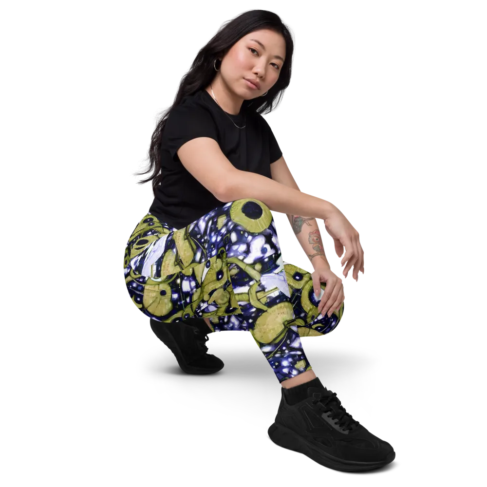 Olive Afterglow on Leggings with Pockets — Right Front