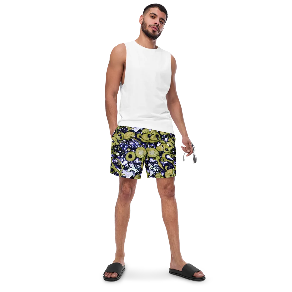Olive Afterglow on Swim Trunks — Front
