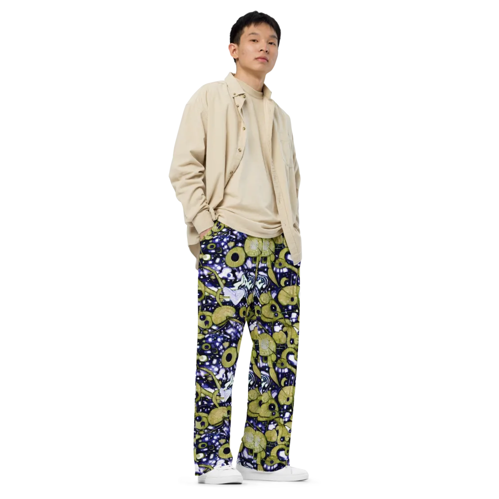 Olive Afterglow on Wide-Leg Pants — Right Front
