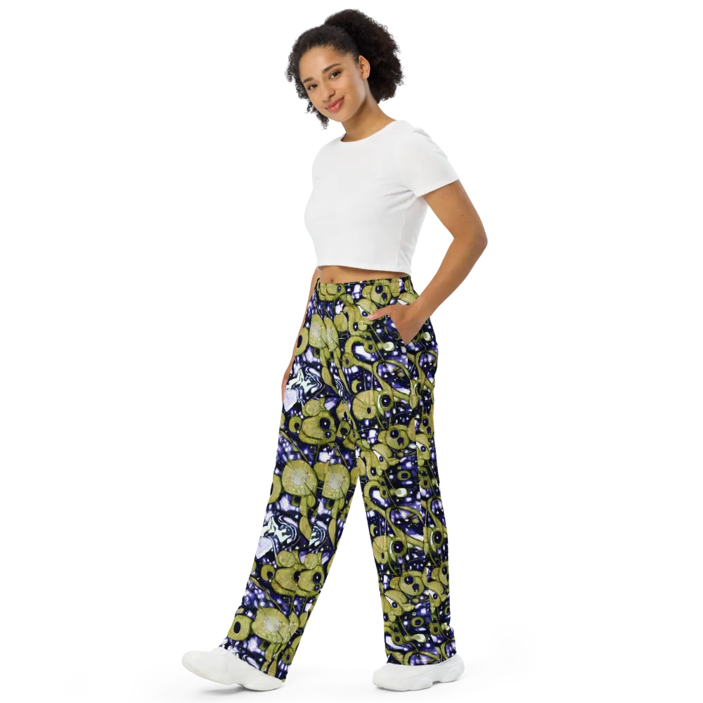 Olive Afterglow on Wide-Leg Pants — Left Front