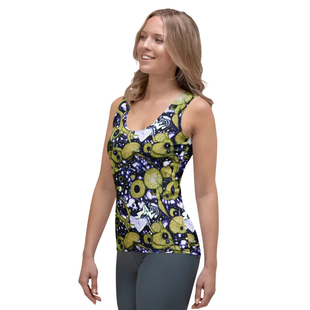 Olive Afterglow on Women's Tank Top — Left Front