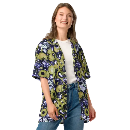 Olive Afterglow on a Button Shirt