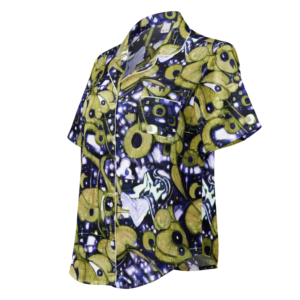 Olive Afterglow on Women's Short Sleeve Pajama Top — Left Front