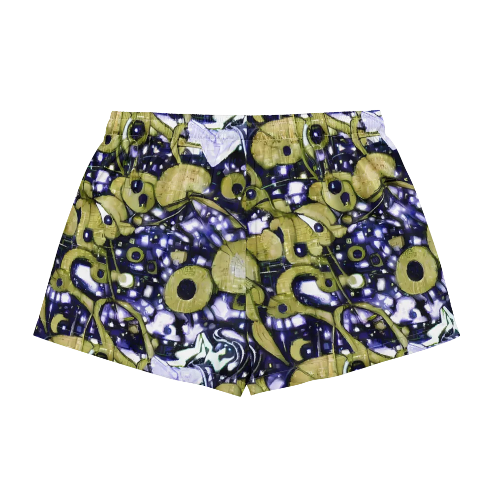 Olive Afterglow on Women's Pajama Shorts — Back
