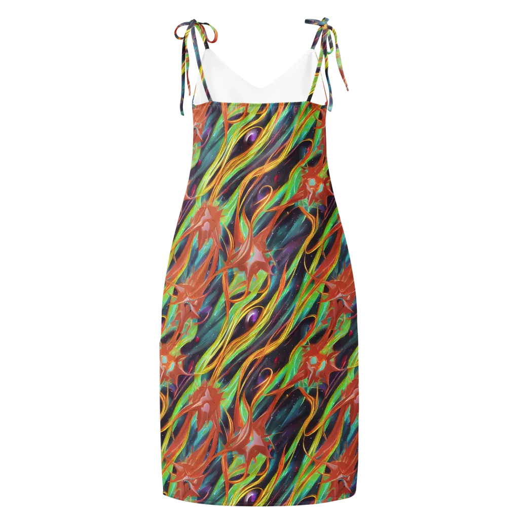 Neon Tidal Bloom on Slip Dress — Back