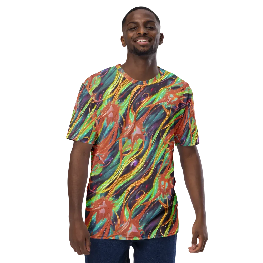 Neon Tidal Bloom on Men's Crew Neck T-Shirt — Front