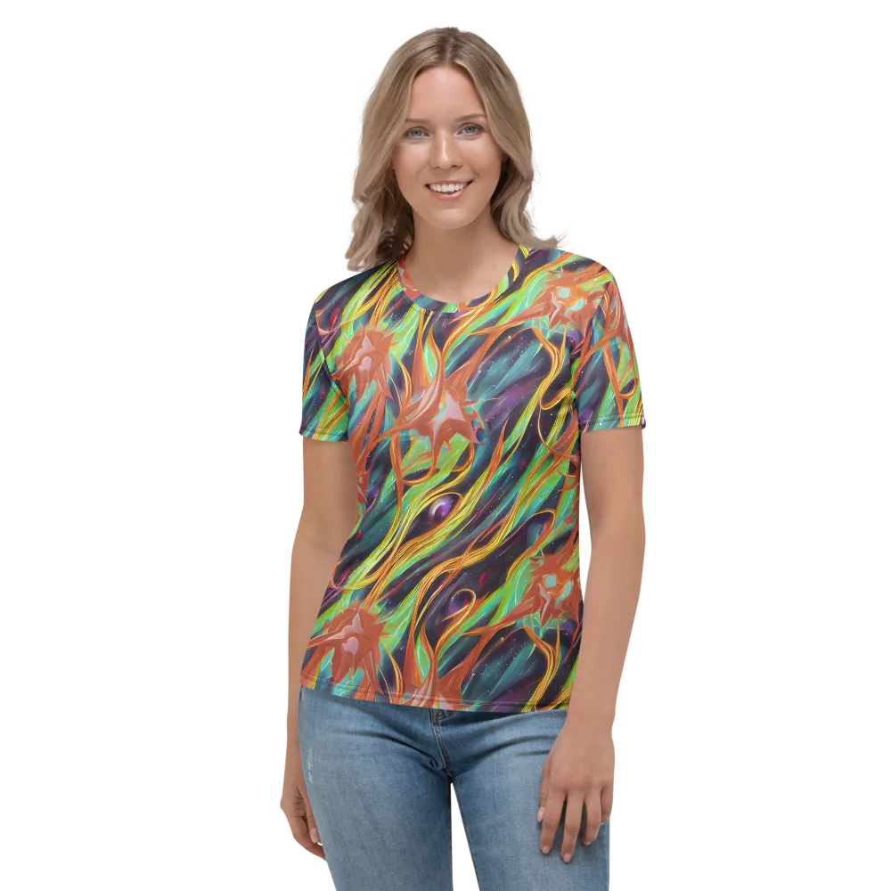 Neon Tidal Bloom on Women's Crew Neck T-Shirt — Front