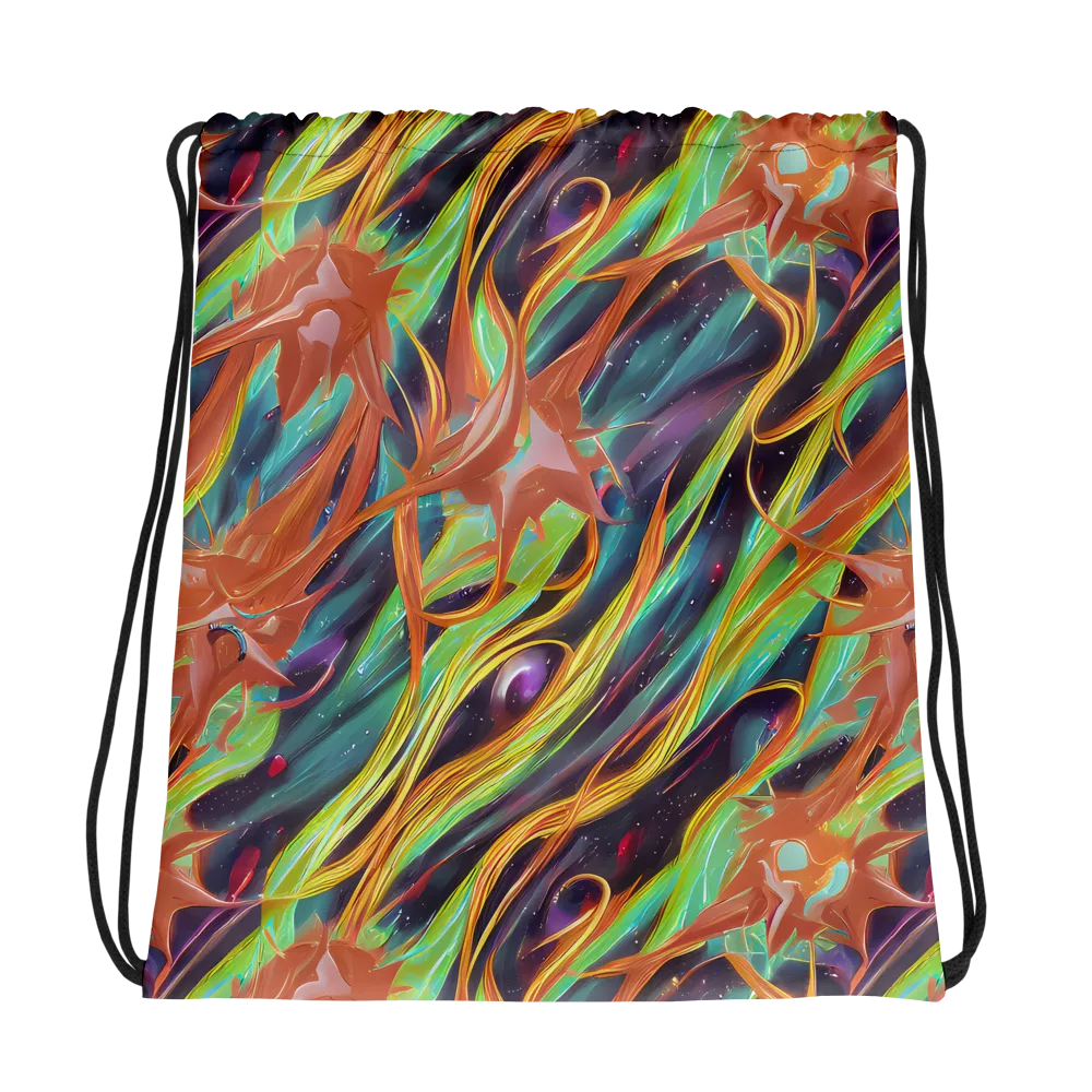 Neon Tidal Bloom on Drawstring Bag — Photo