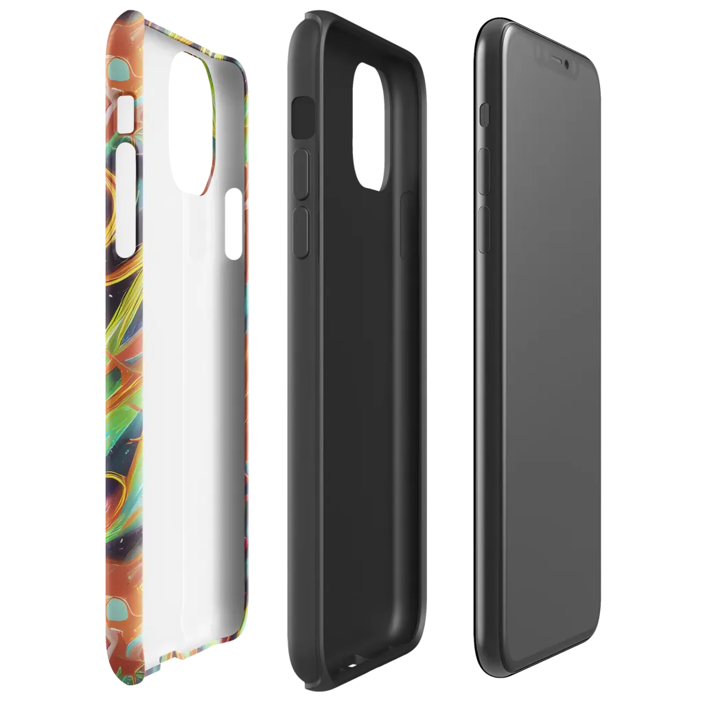 Neon Tidal Bloom on Tough Case for iPhone® — Right