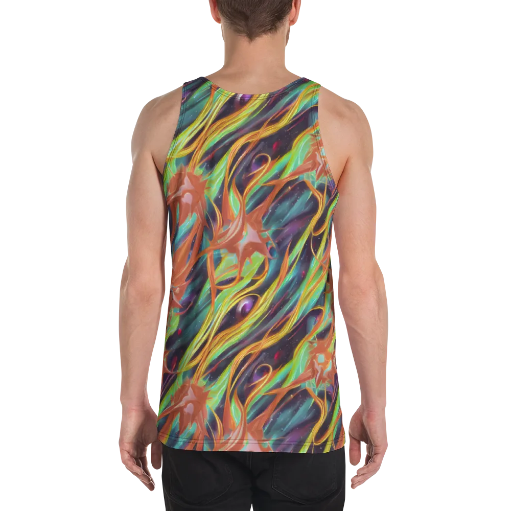 Neon Tidal Bloom on Men's Tank Top — Back