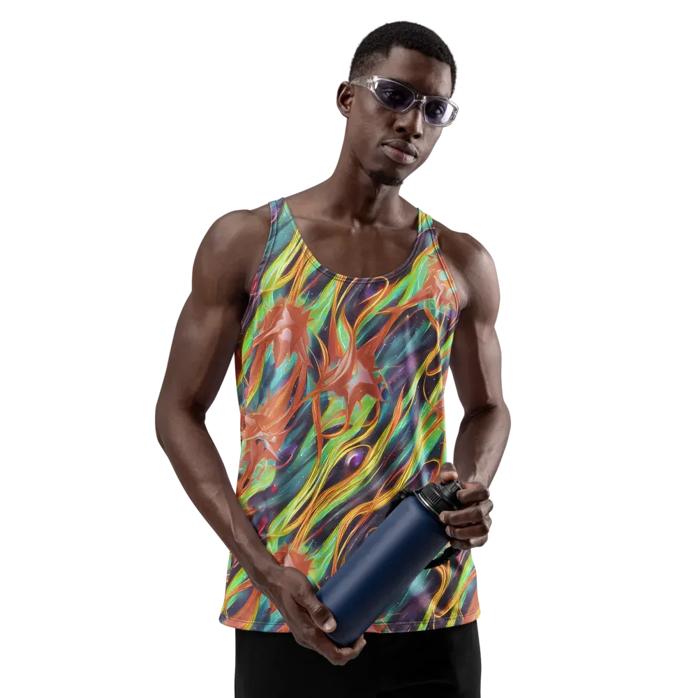Neon Tidal Bloom on Men's Tank Top — Front