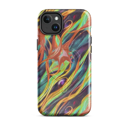 Neon Tidal Bloom on a MagSafe Tough Case for iPhone®