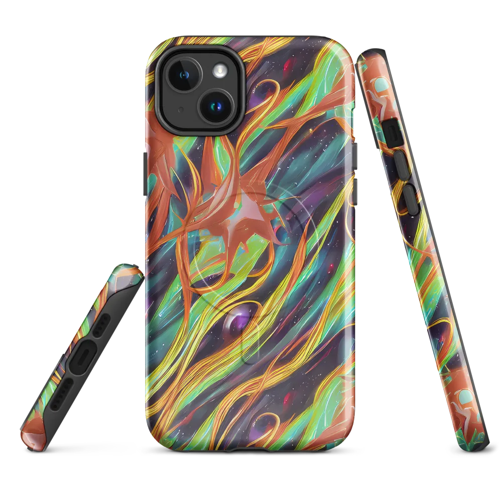 Neon Tidal Bloom on MagSafe Tough Case for iPhone® — Front
