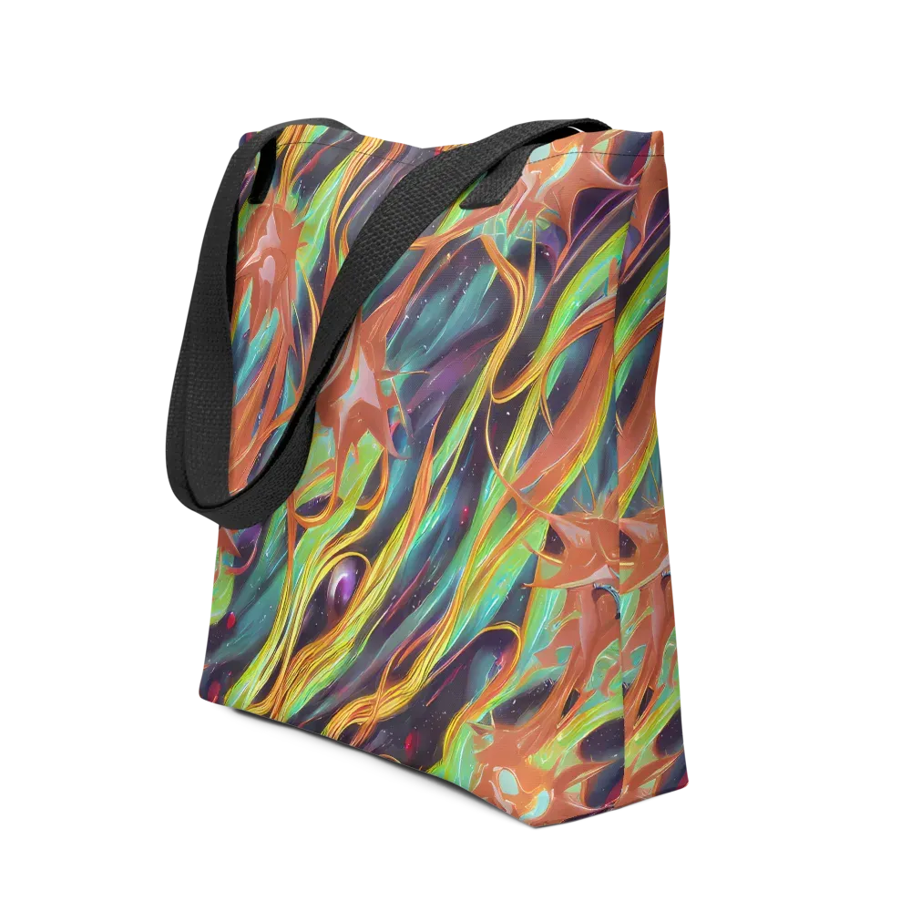 Neon Tidal Bloom on Tote Bag — Front