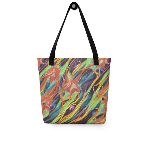 Neon Tidal Bloom on a Tote Bag