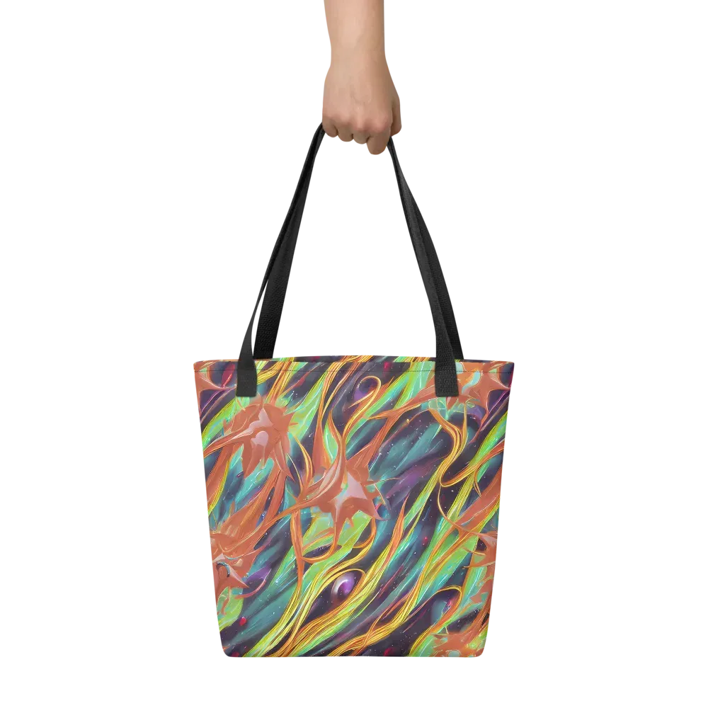 Neon Tidal Bloom on Tote Bag — Front