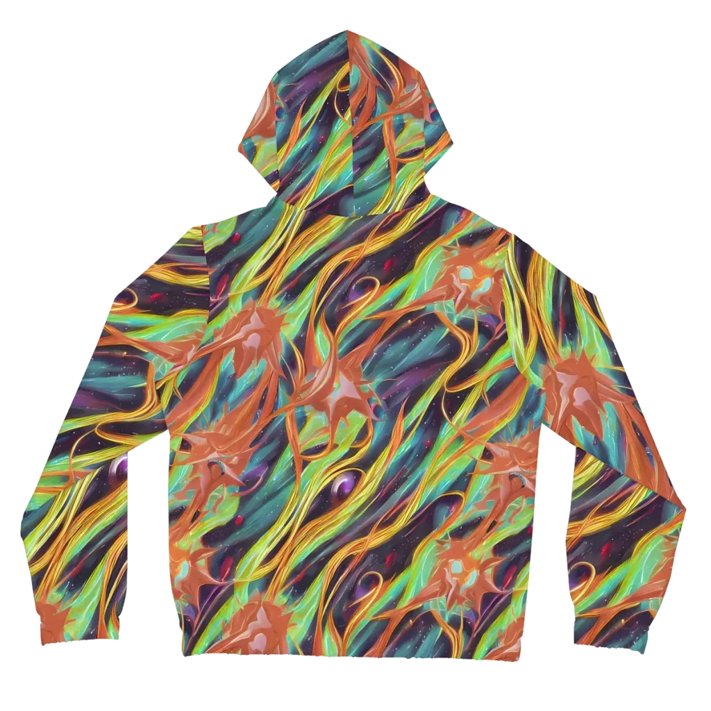Neon Tidal Bloom on Women's Full-Zip Hoodie — Back