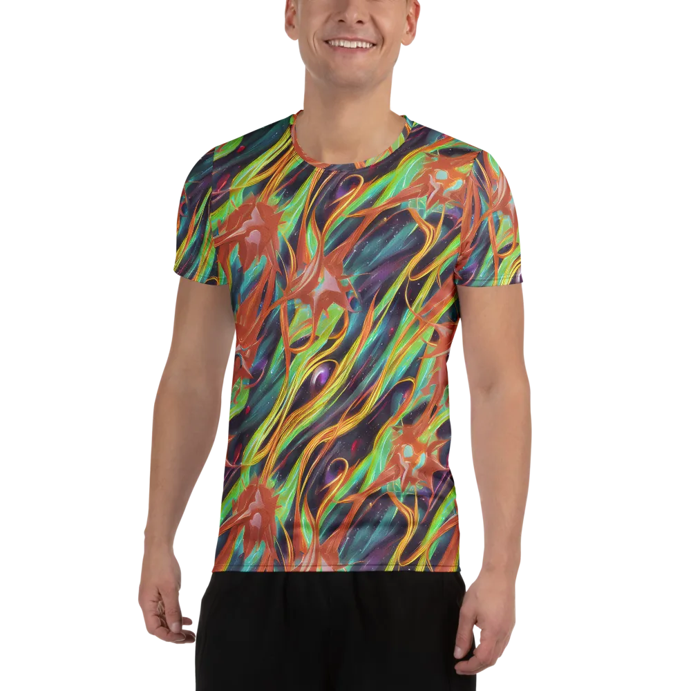 Neon Tidal Bloom on Men's Athletic T-Shirt — Front