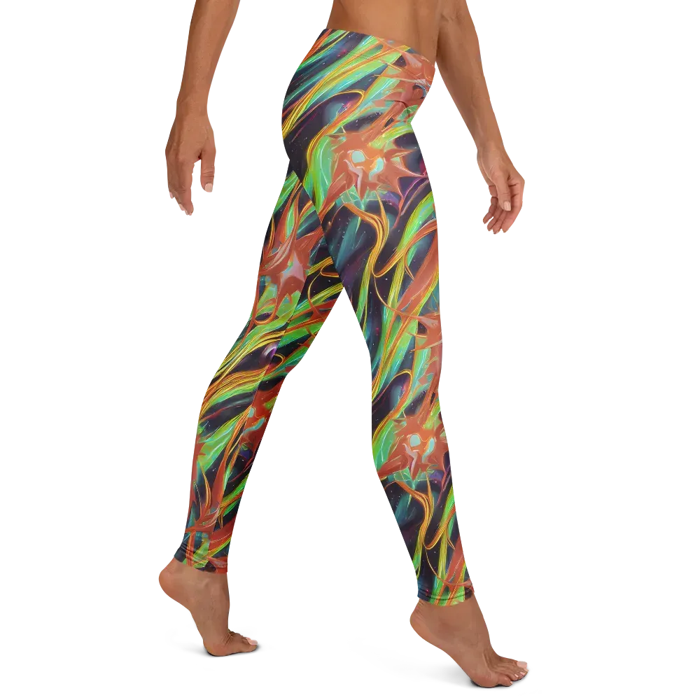 Neon Tidal Bloom on Leggings — Right