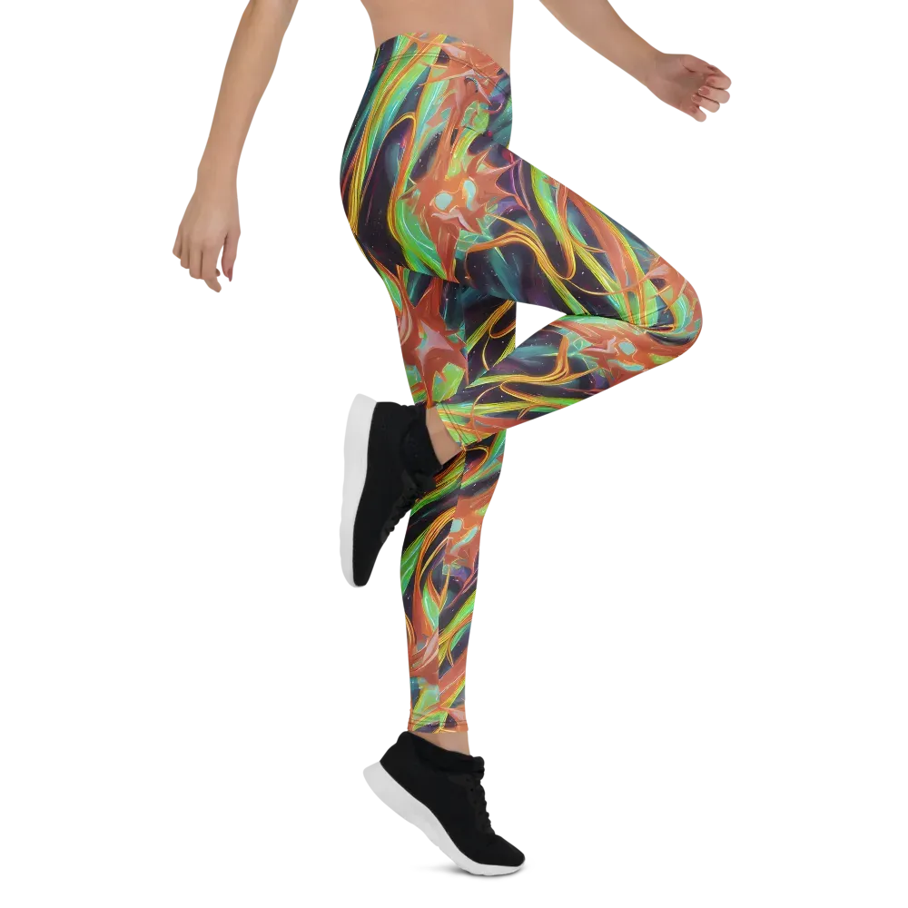 Neon Tidal Bloom on Leggings — Right