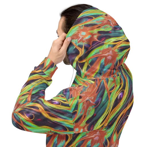 Neon Tidal Bloom on a Hoodie