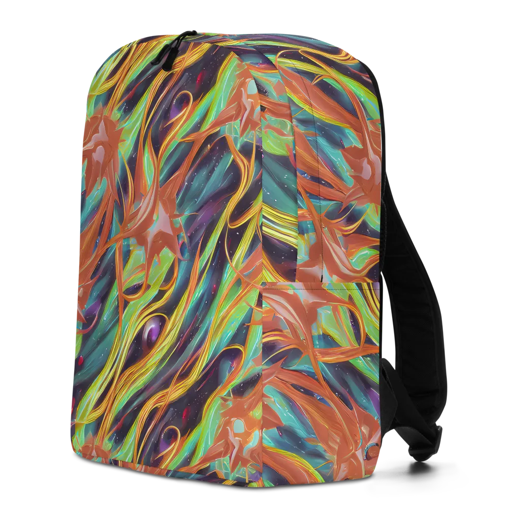 Neon Tidal Bloom on Minimalist Backpack — Left