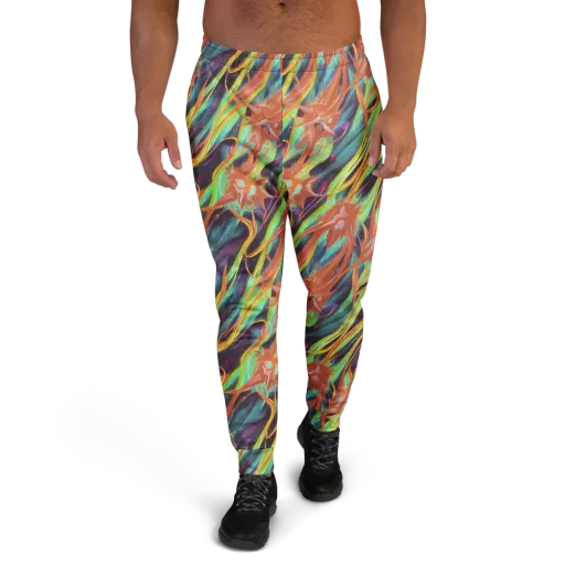 Neon Tidal Bloom on a Men's Joggers