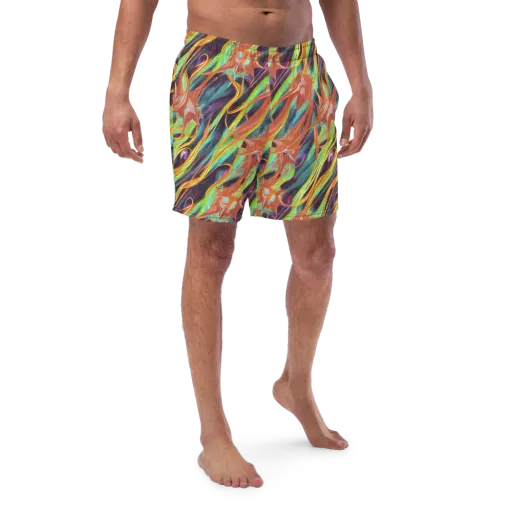 Neon Tidal Bloom on a Swim Trunks