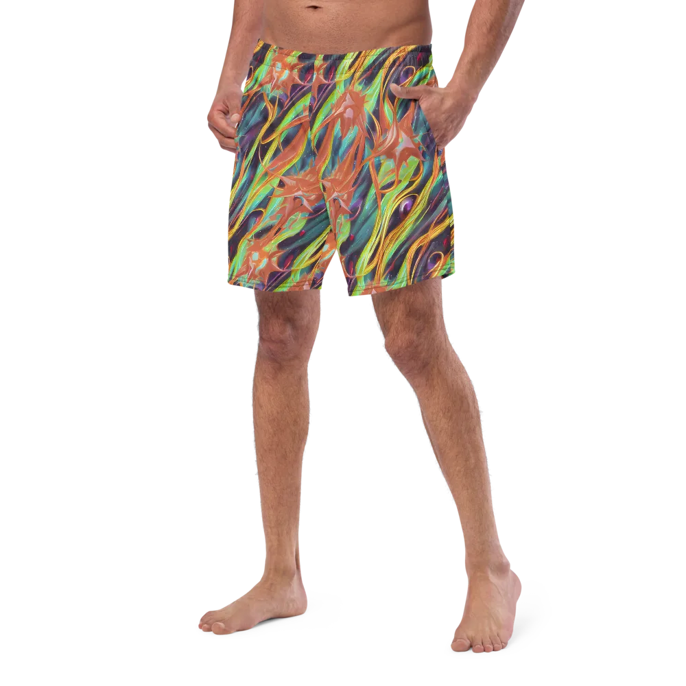 Neon Tidal Bloom on Swim Trunks — Left Front
